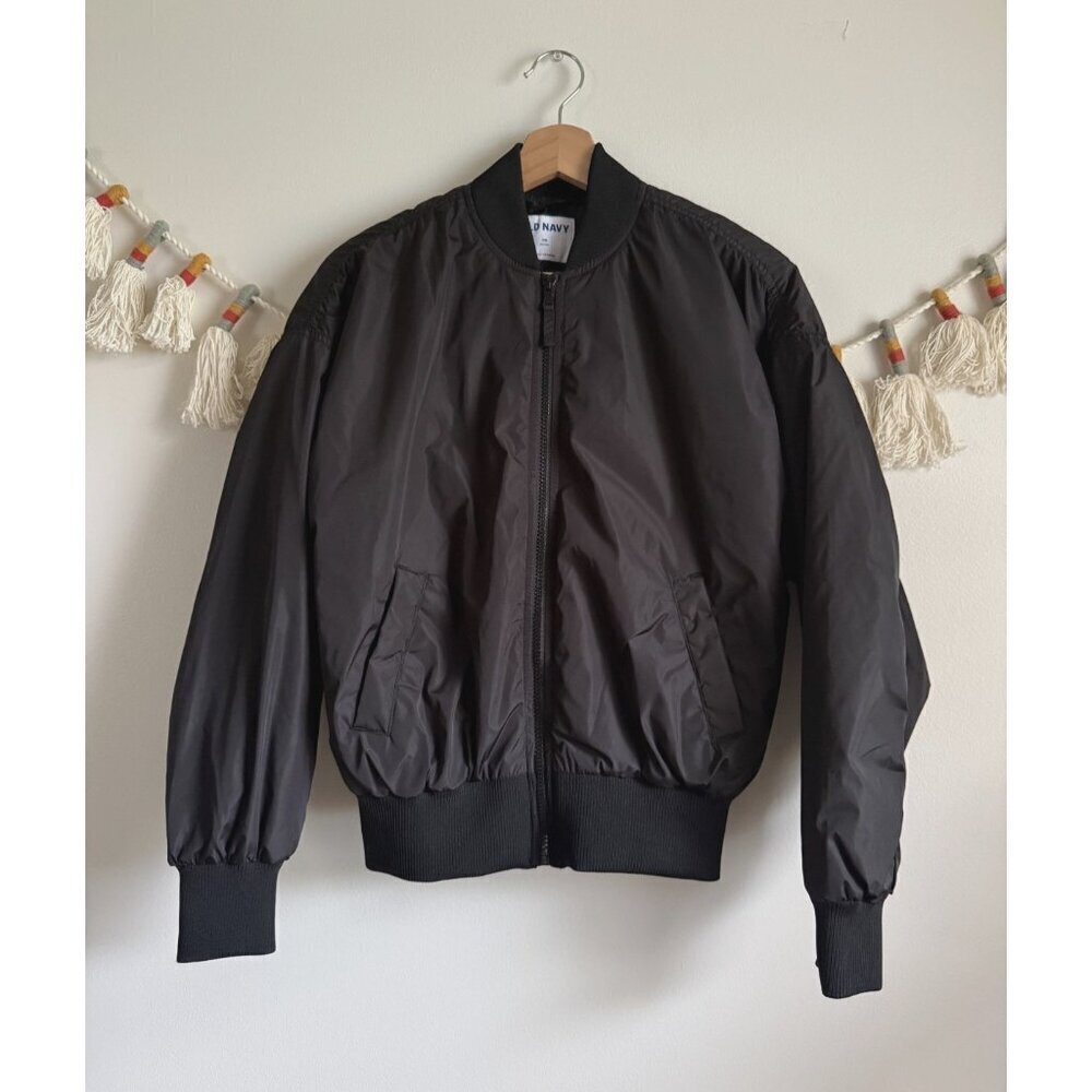 Old Navy Go H20 Puffer Black Bomber Jacket Outdoor Winter Waterproof Lightweight